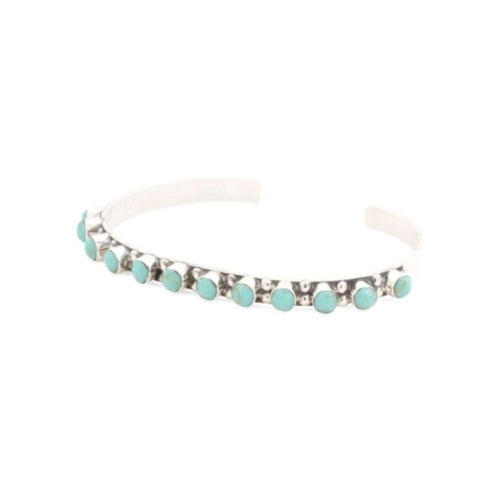 Mexico Sterling Silver Turquoise Stud Cuff Bracelet by SEED & SAGE